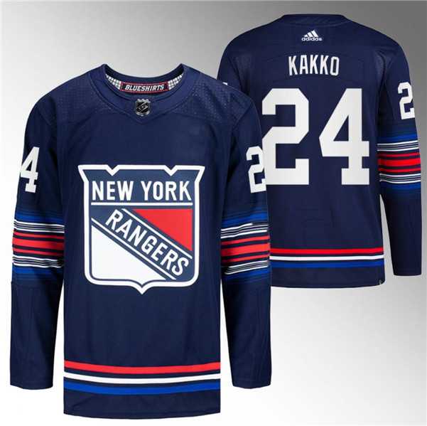 Men%27s New York Rangers #24 Kaapo Kakko Navy Stitched Jersey Dzhi